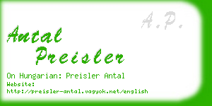 antal preisler business card